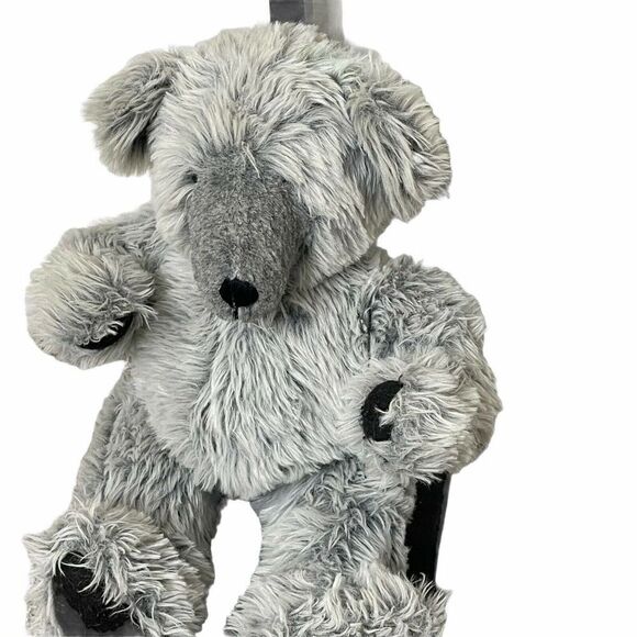 𝅺ORIGINAL Irene Heckel Grin Bear It #1090 Signed Jointed Mohair 20" Silver - Picture 1 of 7